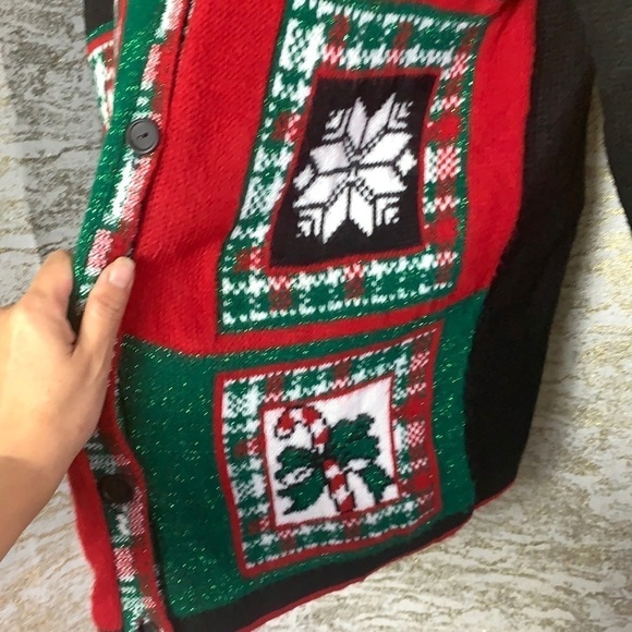 Vintage🧚♀️Multicolour Ugly Christmas knit sweater/cardigan - Picture 7 of 10